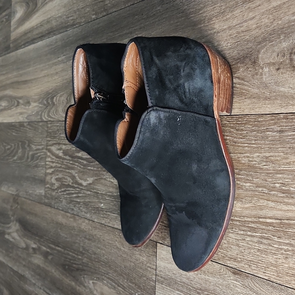 Sam Edelman Petty Black Suede Ankle Bootie Size 7.5 - Picture 4 of 9